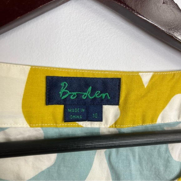 Boden Size US 6 Kaftan Blue Gold Cotton Blouse Top R14 - Picture 2 of 6